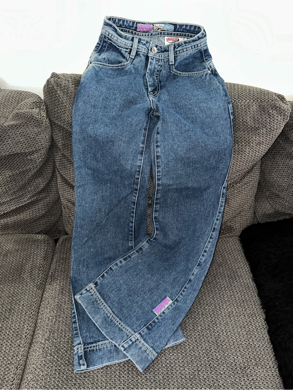 Vintage-Inspired High Rise Women's Blue Denim JNCO Jeans